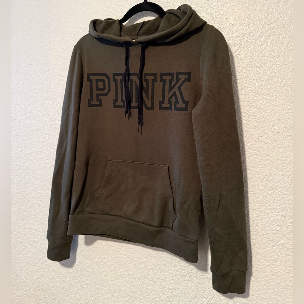 PINK Victoria’s Secret Olive Green Hoodie XSmall - Picture 7 of 8